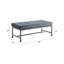 Banc en velours à finition gris sablé, siège et dossier en mousse à mémoire de forme Kd avec structure en métal de style tuyau de rencontre, espace entre les planchers de 13 po, capacité de chargement de 300 lb, profondeur du produit de 24 po, largeur de 48 po et hauteur de 18 po,