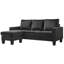 Sch Sofa Chaise , Black