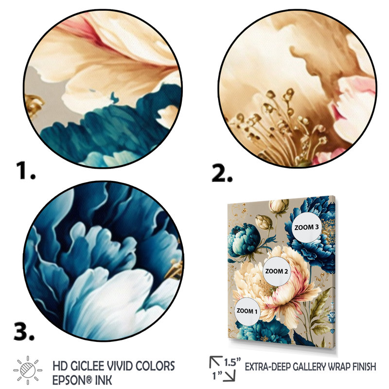 Vibrant multicolore Floral Bunch I - Art mural sur toile floral et botanique, L 12 po x H 20 po, Toile tendue