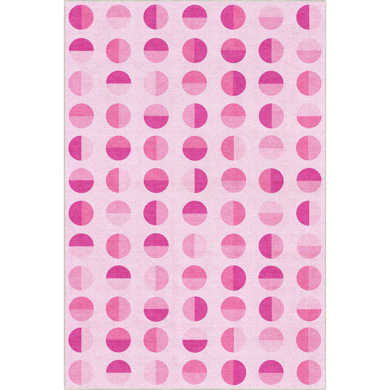 Tapis tissé à plat à motif géométrique rose Winston Porter Shanea, Rectangle 6 pi x 9 pi