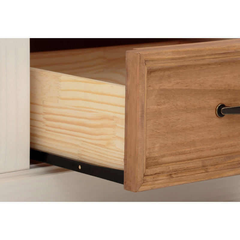 Riam 160cm Sideboard, White/Stained Wax