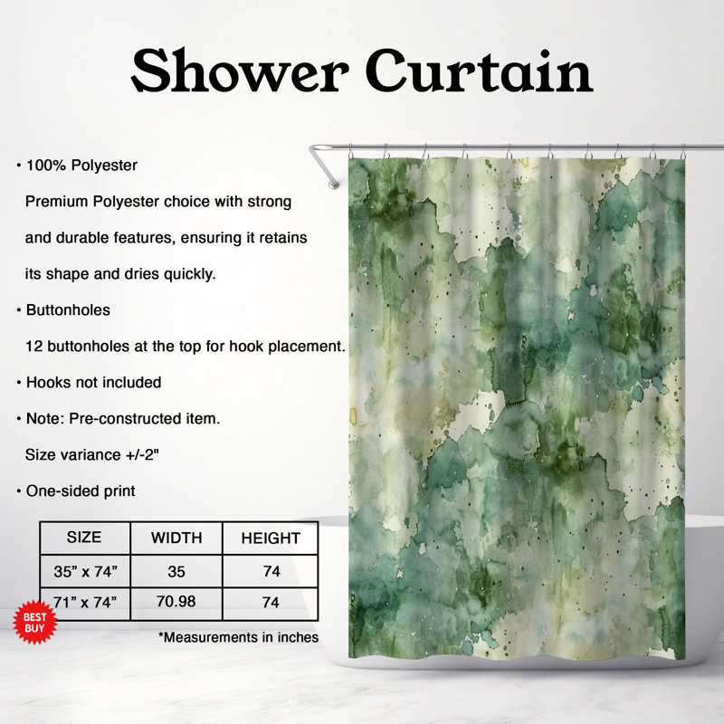 Paint Blend - Rideau de douche Premium, H 74 po x l 71 po