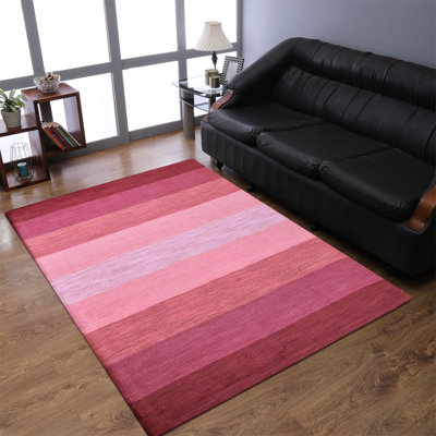 Aafkea Hand Tufted Wool Eco-Friendly Area Rugs - Rectangle, Red Color, Contemporary Modern Design, High Pile Thick Handmade Anti Skid Area Rugs for Living Room, Bed Room
