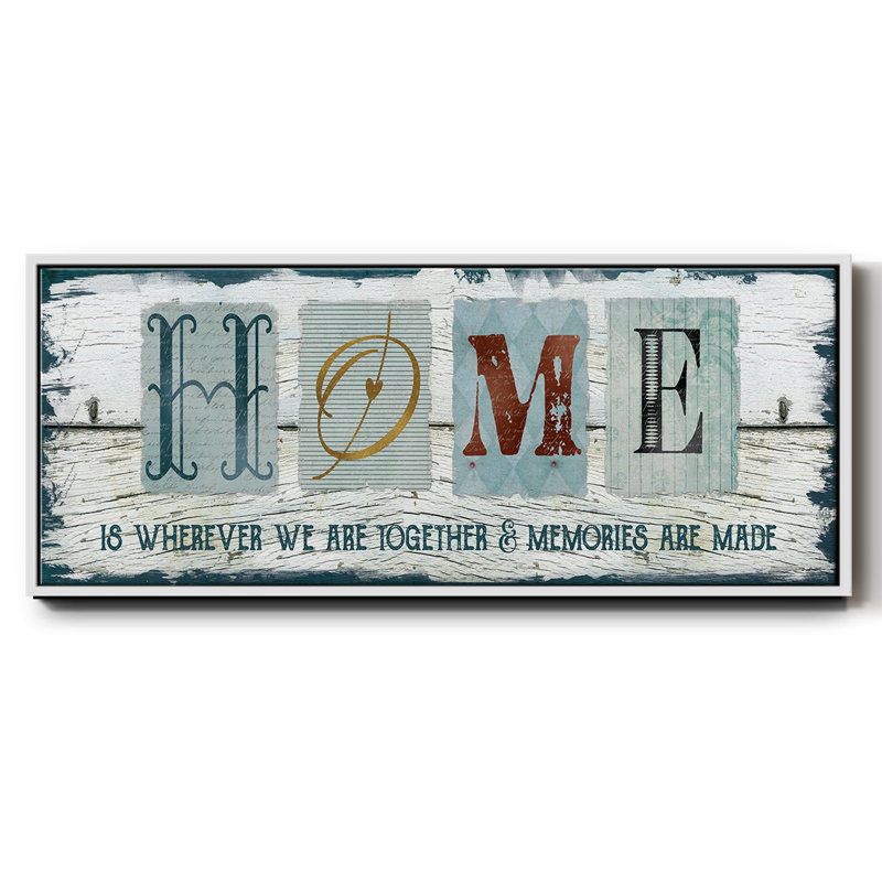 Home Wherever We- Framed Canvas, 20" H x 50" W
