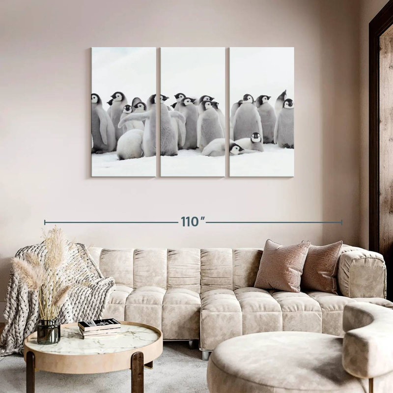 Brampt Young Emperor Penguins, 48" H x 74" W