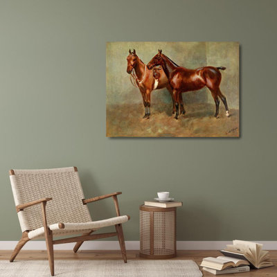 «Polo Poneys, Romany and Tith, Owné by Sir J. Barker» par Frederic Whiting - Art mural sur toile tendue avec châssis