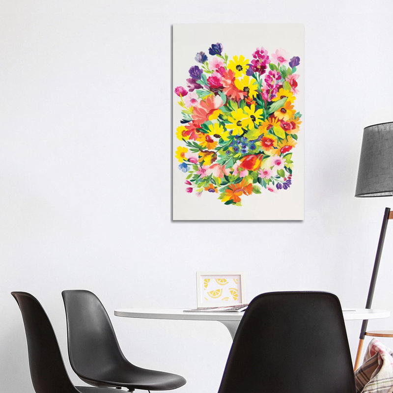 Snapdragons & Zinnias by Kim Parker - Wrapped Canvas Painting, 101.6 cm H x 66.04 cm W x 1.91 cm D