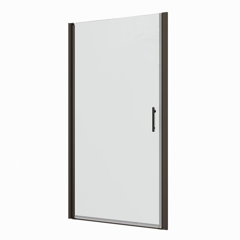 1/4" Tempered Glass Shower Door For Bathroom - Easy Maintenance Matte Black Pivot Glass, Essential Item, Matte Black
