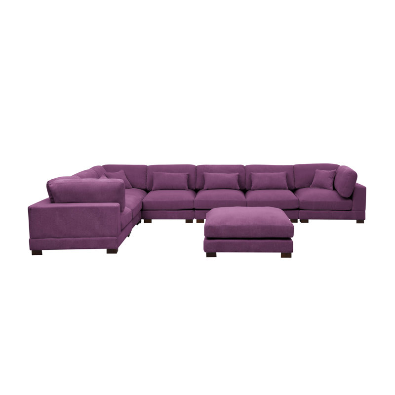 Canapé modulaire en velours côtelé Willesden, Velours côtelé mauve