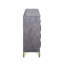 Commode large Semy, 10 tiroirs, 1 armoire, bois gris anthracite, or