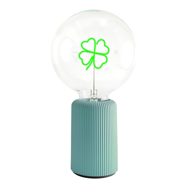 Ampoule CLOVER verte avec base de lampe de table PORTABLE Pop Nomad, H 19 po x l 6,8 po x P 13 po, Bleu