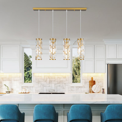 4-Light Modern Pendant Light Adjustable Pendant Light Fixture crystal pendant light
