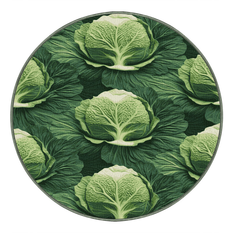 Tapis lavable choux Savoy, Rond 6 pi