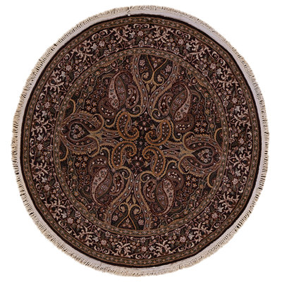 High-Quality Hand-Knotted Aubergine Area Rug