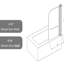 Portes de douche pour baignoire 30 po x 58 po - Alliage d'aluminium noir mat, plaque animée trempée de 6 mm puissante