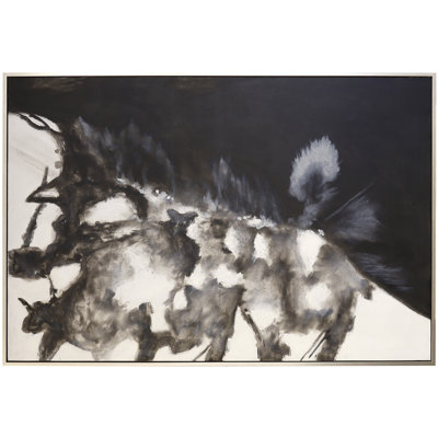 Vaporisateur d'art sur toile, abstrait peint en noir et blanc peint à la main
