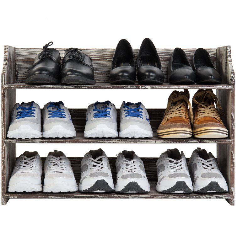 9 Pair Solid Wood Shoe Rack