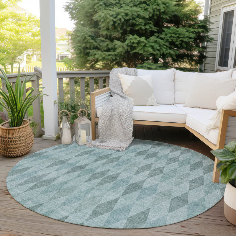 Altair Geometric Indoor / Outdoor Rug, Round 8'