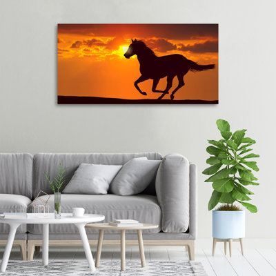 Sunset Horse - No Frame Print on Canvas