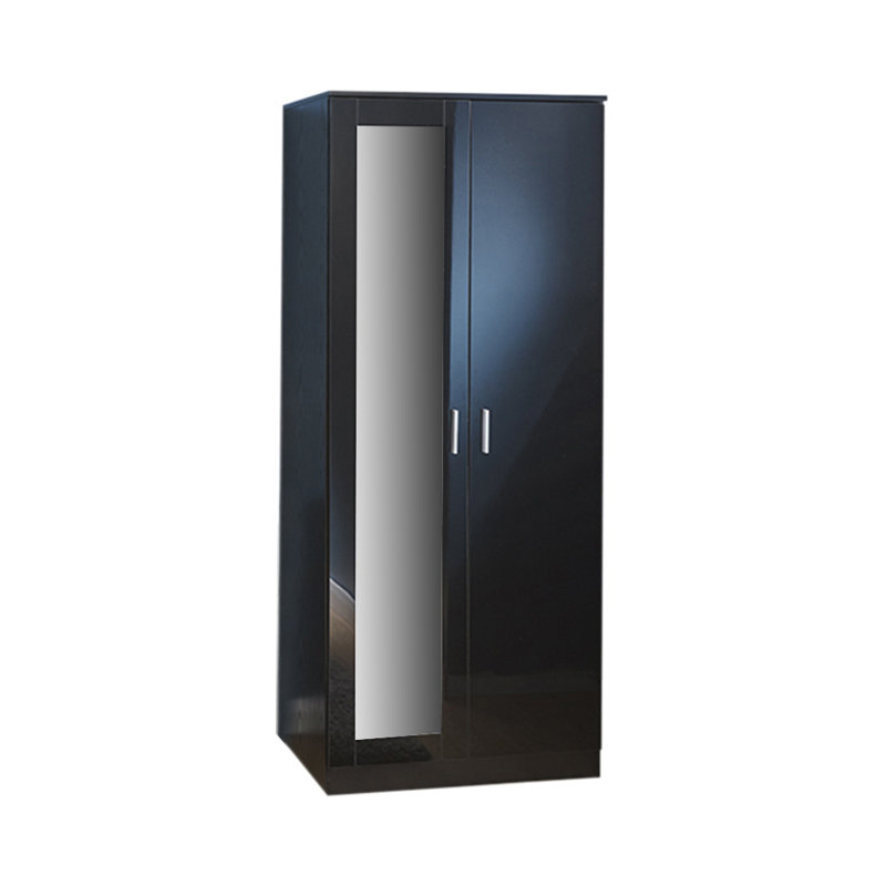 Wilhelmine 2 Door Manufactured Wood Wardrobe, Black
