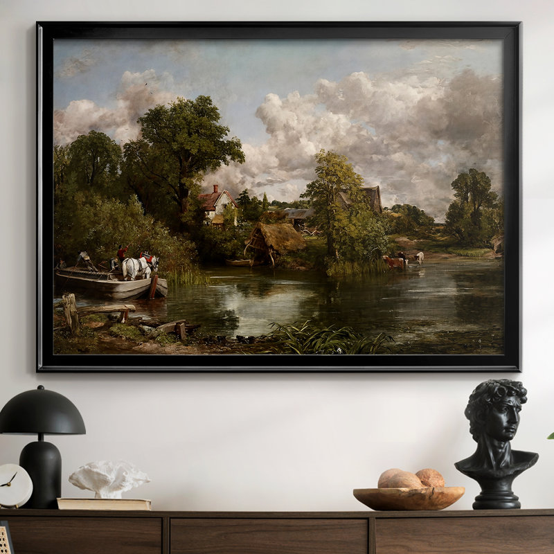 Le cheval blanc - John Constable - Toile tendue avec châssis 1819, 30 x 5 x 42,5, Toile avec cadre, Noir