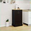Armoires: Armoire poubelle de cuisine inclinable en MDF noir avec tiroir et amp; Compartiment | Noir | Panneau de fibres à densité moyenne