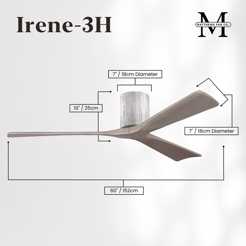 Irene Ceiling Fan, 60", Gray Ash Tone, Barn Wood Tone