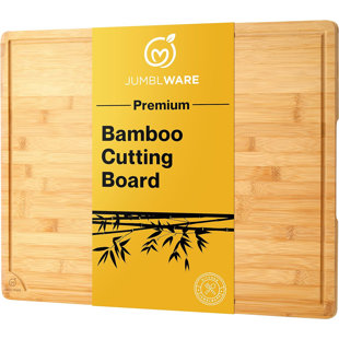 Jumblware Bamboo Cutting Board, Water-Resistant, Lightweight