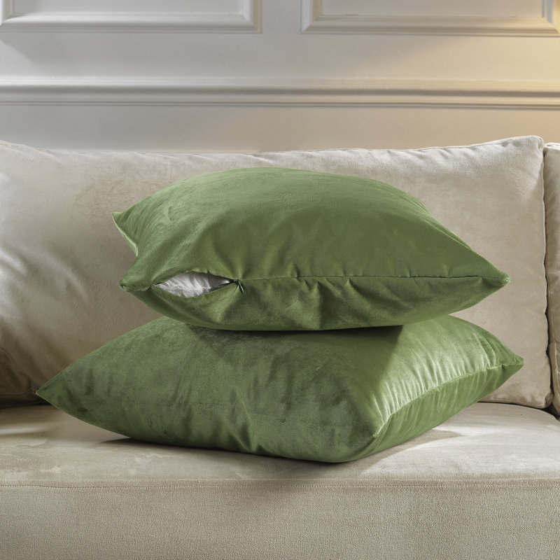 Matte Velvet Pillow Cover, 16" x 16", 30 Olivine