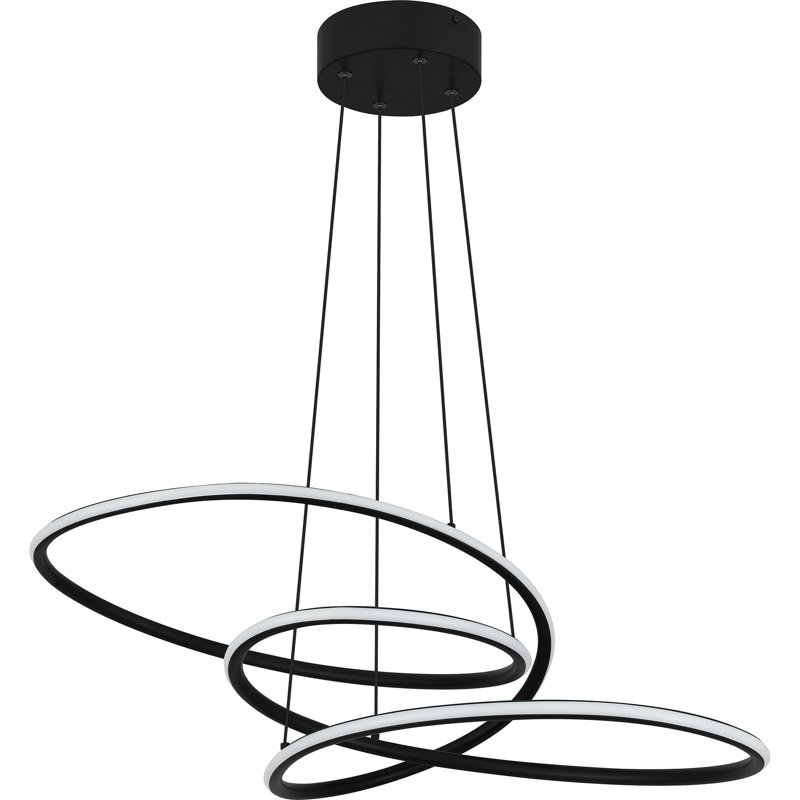 Luminaire suspendu ovale noir mat Ovard