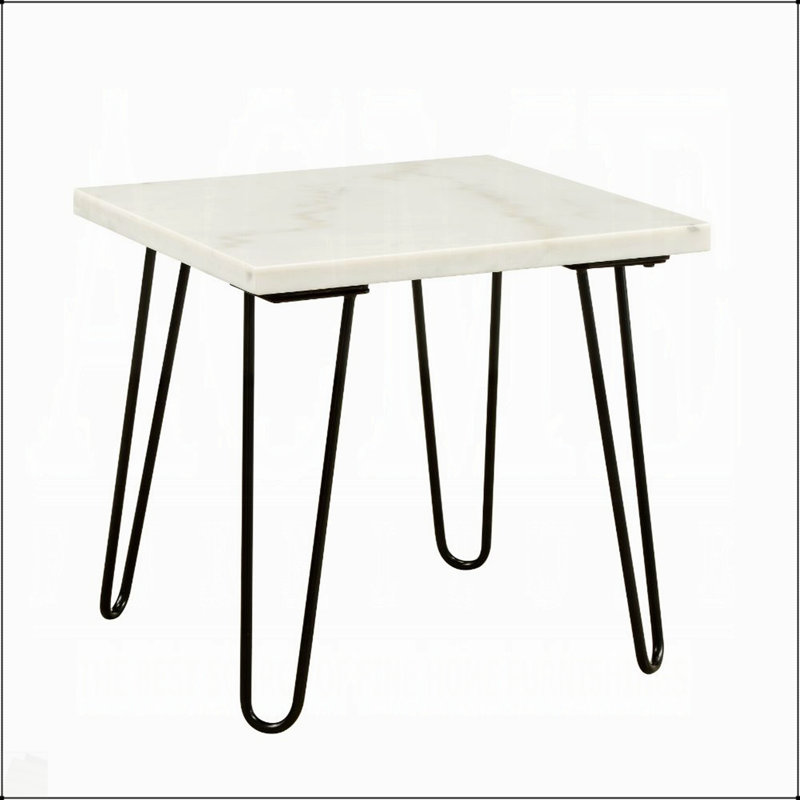 Table de bout en marbre blanc Modern Elegance, White, Black