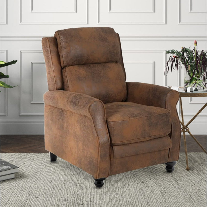 Gehrig 75cm Wide Wing Chair Recliner, Brown