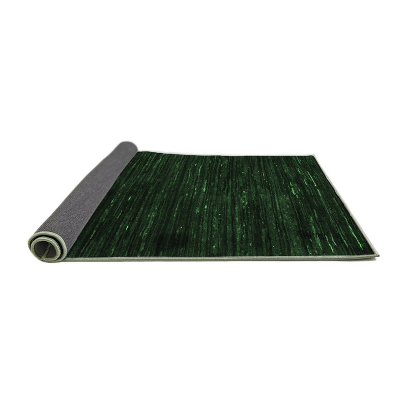 Tapis carré gris / vert en laine / polyester tissé à la machine 7 pi x 7 pi