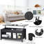 Table basse Red Barrel Studio® avec compartiment de rangement dissimulé et tablette inférieure noir-1678726388