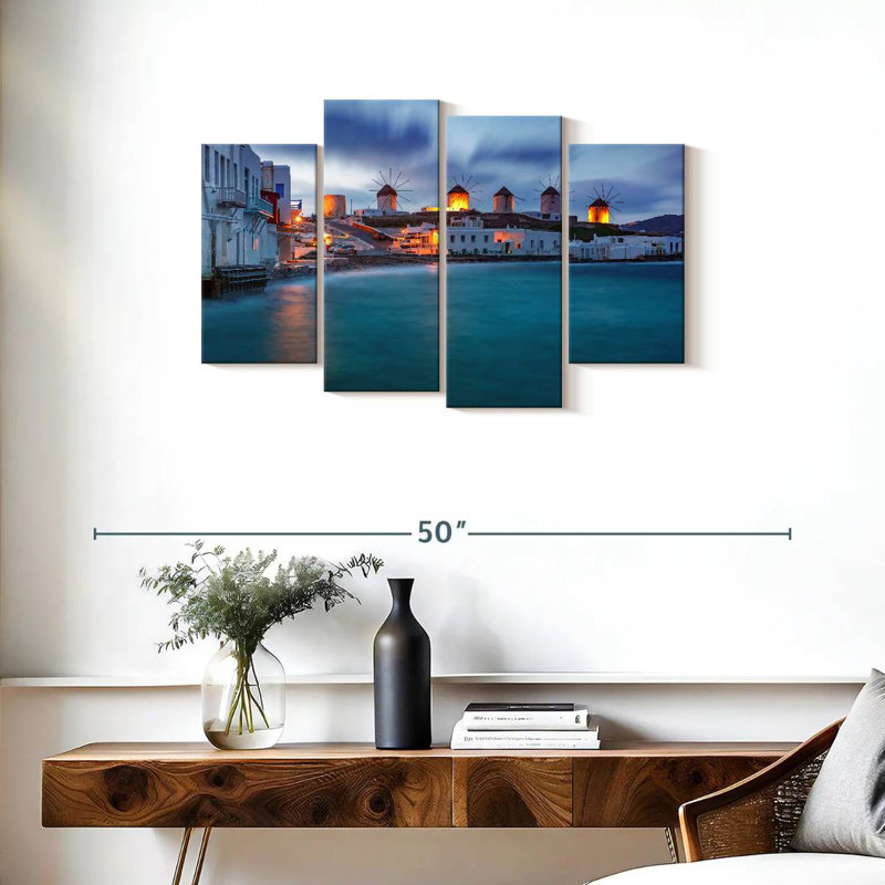 Gillard Mykonos Seaside Windmills, H 22 po x l 36 po