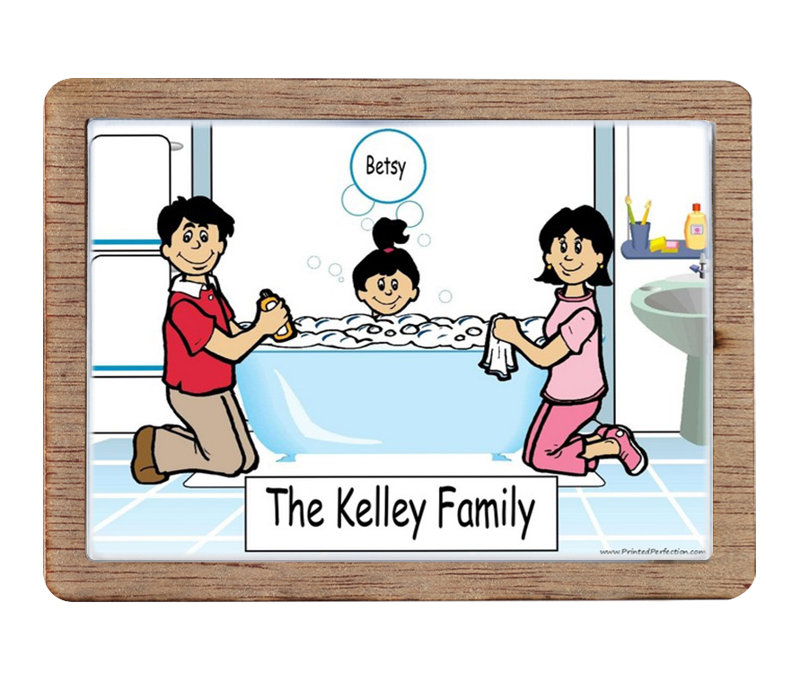 Magnet en bois personnalisé pour fille 1 heure de la baignoire - excellent cadeau!, Oui