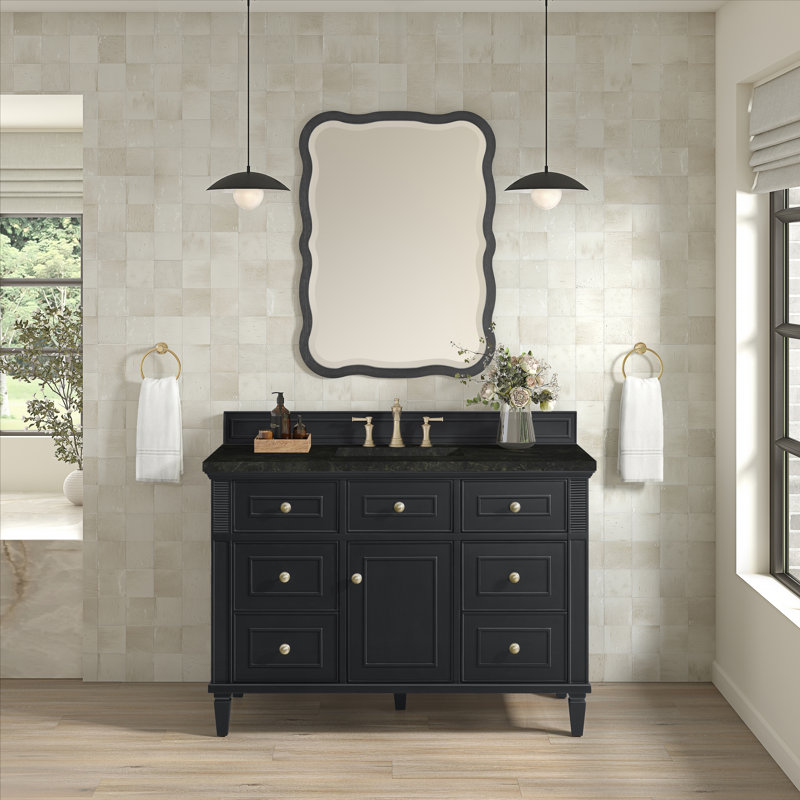 Lorelai 48" Single Bathroom Vanity Set, Black Onyx, 8" Widespread, Phantome Eclos