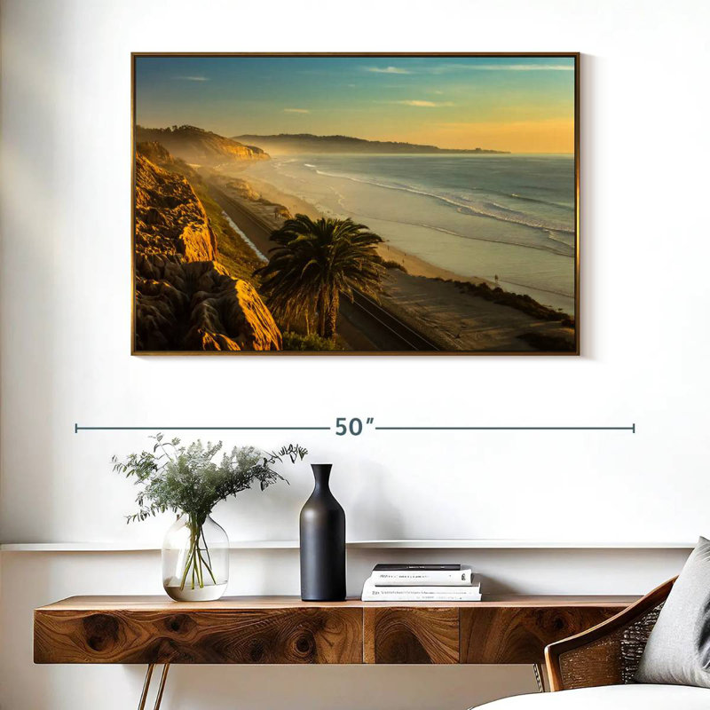 Coucher de soleil Torrey, Cadre flottant doré, 40 po x 27 po