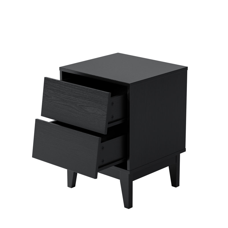 Dominyka 15.80'' W Nightstand, Black
