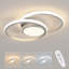 2-Light 40cm Oval LED Ceiling Light-63219642