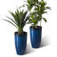 Ensemble de 2 pots à fleurs surdimensionnés en faux céramique vert-123175658-123175663