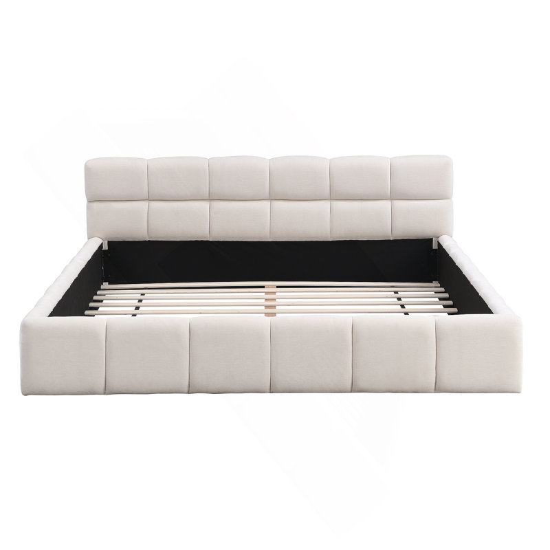 Lit tapissier en chenille Justice, Grand lit, Grey