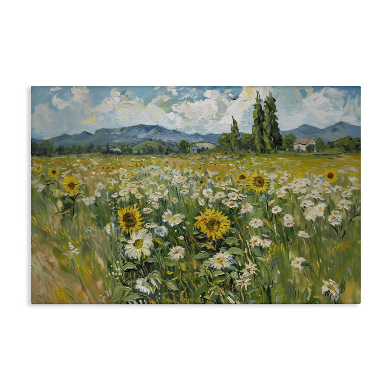  Art mural toile tournesol et marguerite par Arlington Prints, H 30 po x l 45 po