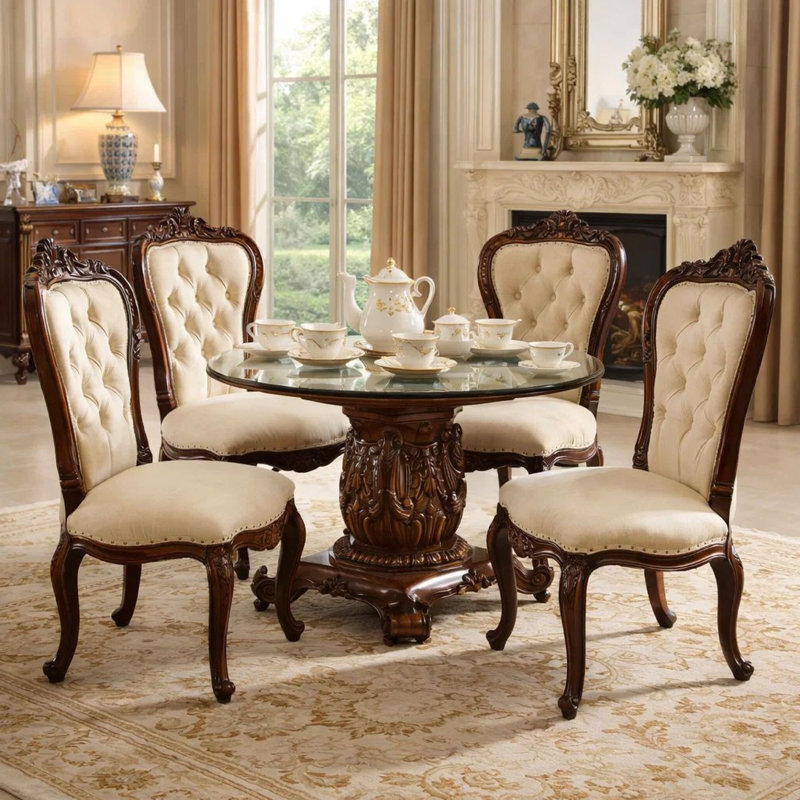Shonna Round Glass Top Dining Table
