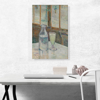 «Cafe Table With Absinthe 1887» par Vincent Van Gogh, peinture sur toile tendue