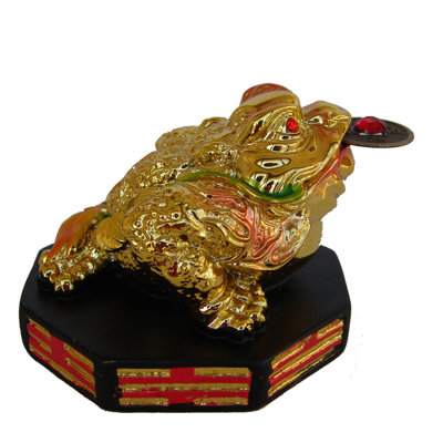 Figurine grenouille argentée sur bagua