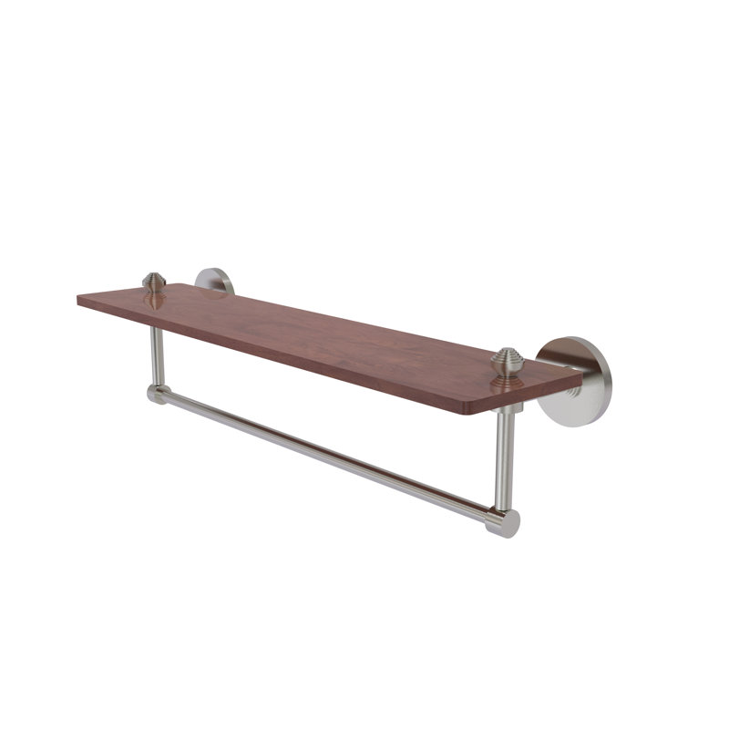 Tablette avec barre à serviettes Trond Ironwood, Nickel satiné, H 4 po x l 22 po x P 5 po