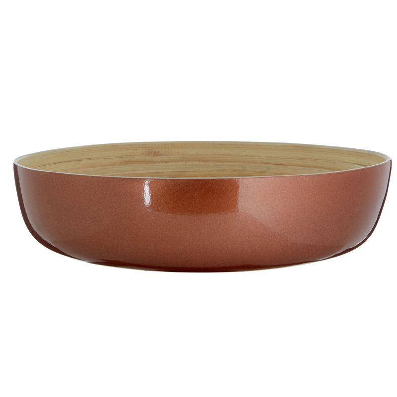 Norden Home Garcia Bamboo Salad Bowl, Rose Gold