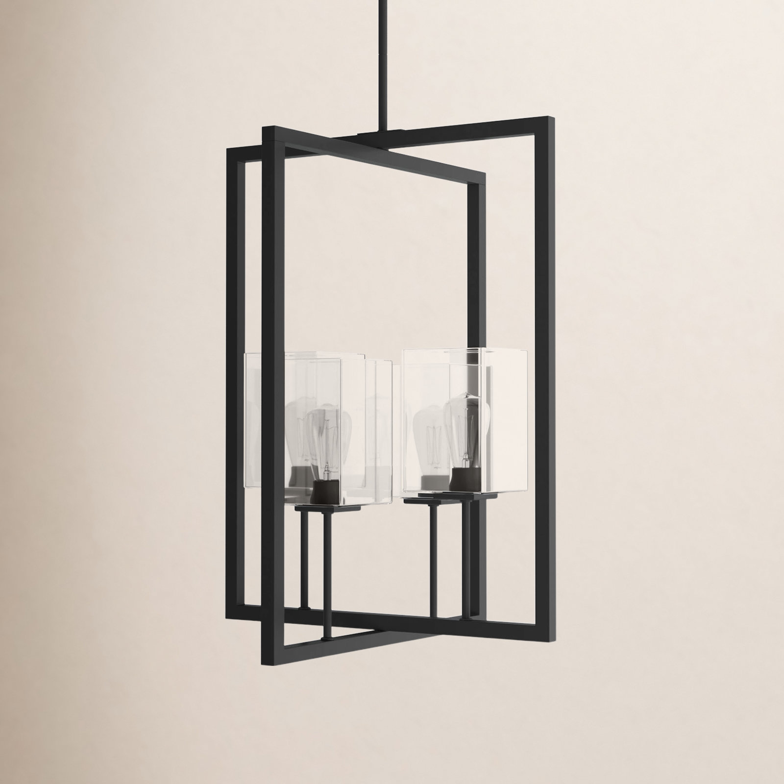 Aya 4 Light Glass Dimmable Pendant, 27.25" H x 21" W x 21" D