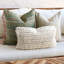 Housse de coussin bohème en coton vert tissé à la main brodée à la main-1740978553